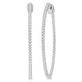1 Ctw Inside-Out Round Cut Diamond 1 1/2 Inch Hoop Earrings in 14K White Gold