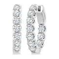 2 Ctw Inside-Out Round Cut Diamond Hoop Earrings in 18K White Gold