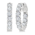 3 Ctw Inside-Out Round Cut Diamond Hoop Earrings in 18K White Gold