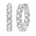 5 Ctw Inside-Out Round Cut Diamond Hoop Earrings in 18K White Gold