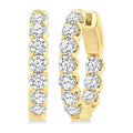 2 Ctw Inside-Out Round Cut Diamond Hoop Earrings in 18K Yellow Gold
