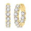 5 Ctw Inside-Out Round Cut Diamond Hoop Earrings in 18K Yellow Gold