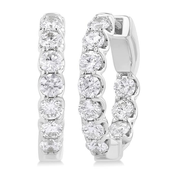 Inside-Out Diamond Round Hoop Earrings