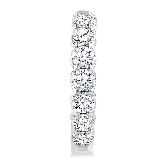 2 Ctw Inside-Out Embellished Round Cut Diamond Hoop Earrings in 14K White Gold