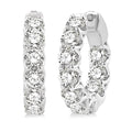 5 Ctw Inside-Out Embellished Round Cut Diamond Hoop Earrings in 14K White Gold