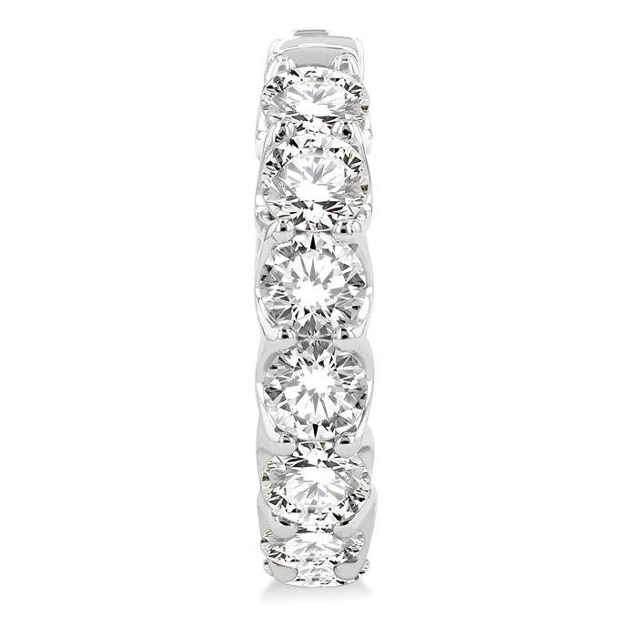 5 Ctw Inside-Out Embellished Round Cut Diamond Hoop Earrings in 14K White Gold