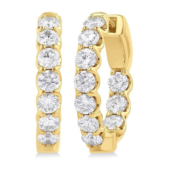 Inside-Out Diamond Round Hoop Earrings