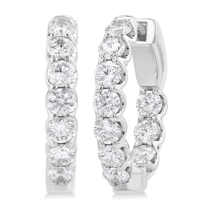 Inside-Out Diamond Round Hoop Earrings