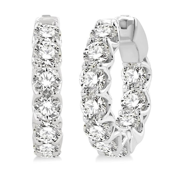 IsLinVio 14K White Gold Diamond Earrings
