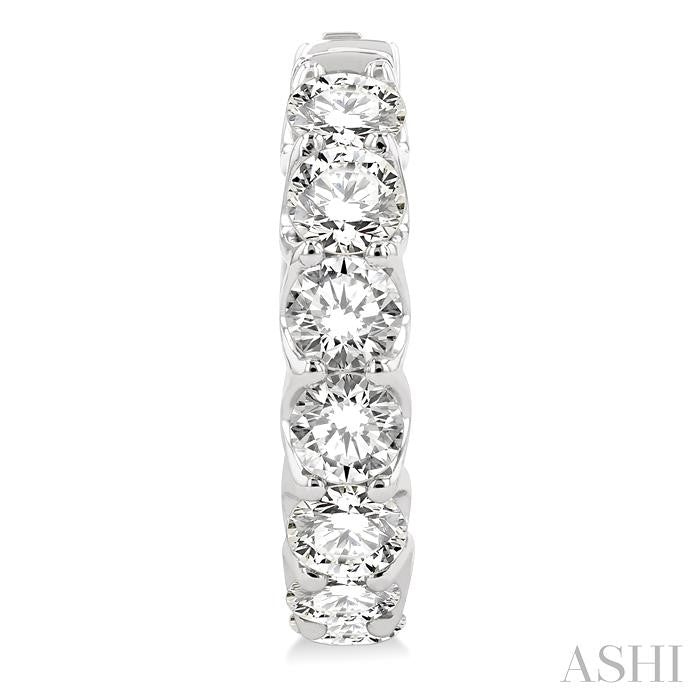 5 Ctw Inside-Out Embellished Round Cut Diamond Hoop Earrings in 14K White Gold