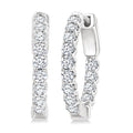 1 Ctw Inside-Out Round Cut Diamond Hoop Earrings in 18K White Gold