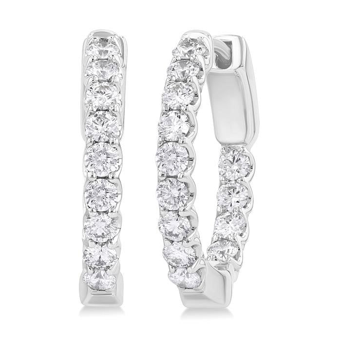 Inside-Out Diamond Round Hoop Earrings