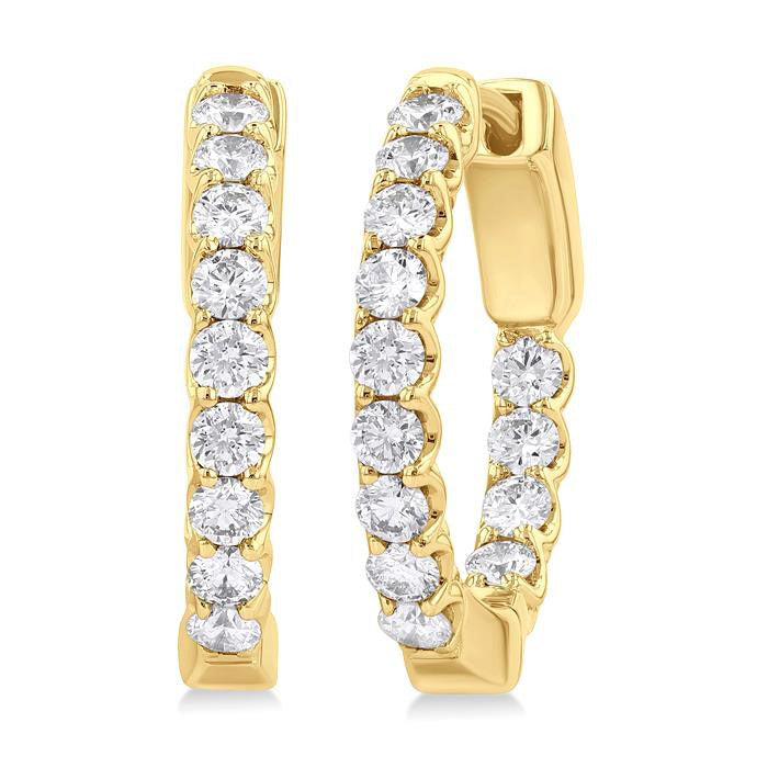 Inside-Out Diamond Round Hoop Earrings