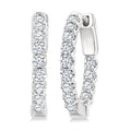 1 Ctw Inside-Out Embellished Round Cut Diamond Hoop Earrings in 14K White Gold