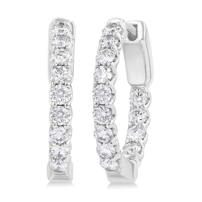 Inside-Out Diamond Round Hoop Earrings