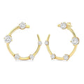 1 Ctw Open Circle Round Cut Diamond Fashion Half Hoop Earrings in 14K Yellow Gold