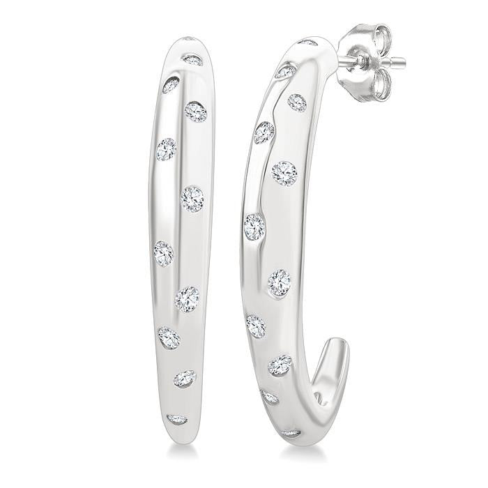 Mosaic Half Hoop Fashion Earrings