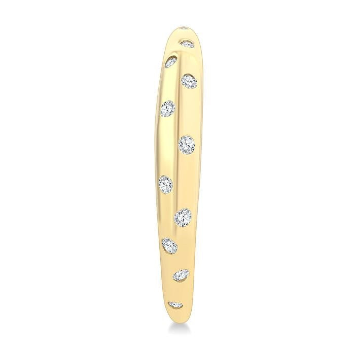 1/5 Ctw Round Cut Diamond Mosaic Half Hoop Earrings in 10K Yellow Gold