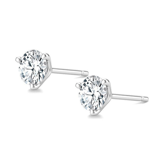 1 1/2 Ctw Round Cut Diamond Martini Stud Earrings in 14K White Gold
