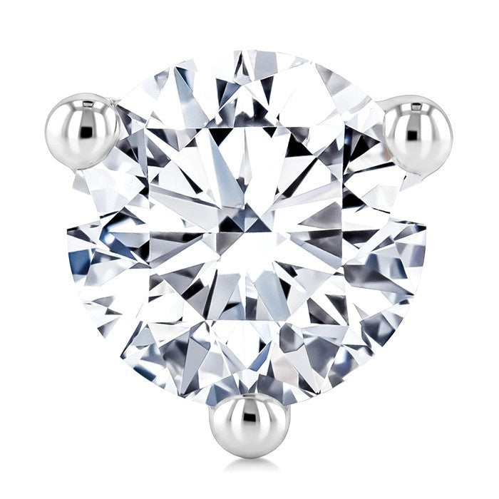 2 Ctw Round Cut Diamond Martini Stud Earrings in 14K White Gold