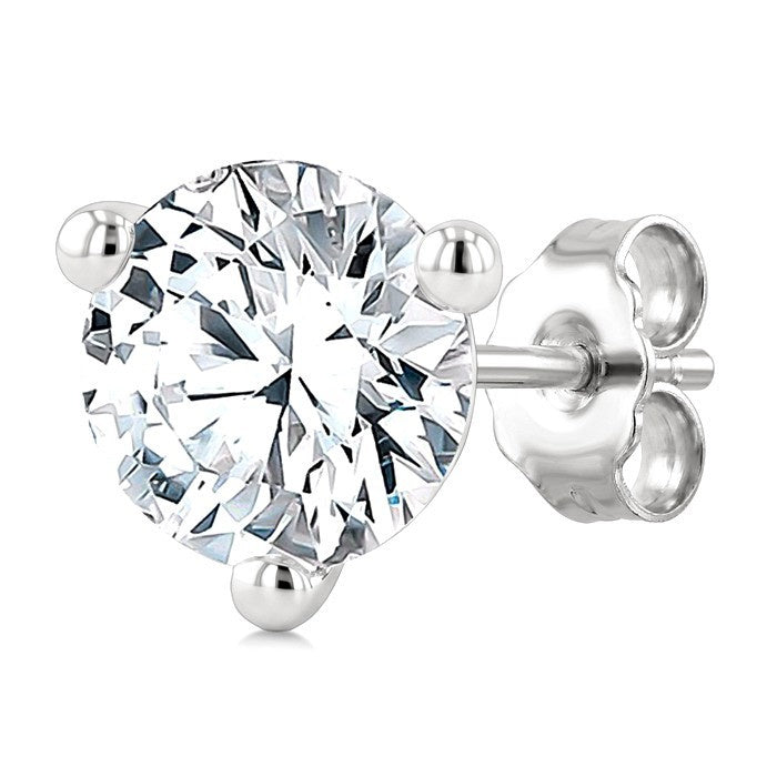 2 Ctw Round Cut Diamond Martini Stud Earrings in 14K White Gold