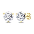 1 1/2 Ctw Round Cut Diamond Martini Stud Earrings in 14K Yellow Gold