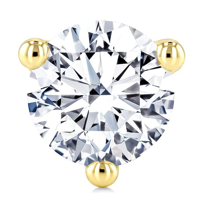 2 Ctw Round Cut Diamond Martini Stud Earrings in 14K Yellow Gold