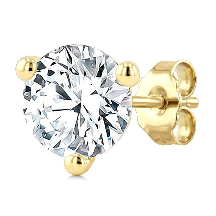 2 Ctw Round Cut Diamond Martini Stud Earrings in 14K Yellow Gold