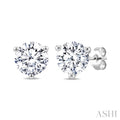 1 1/4 Ctw Round Cut Diamond Martini Stud Earrings in 14K White Gold