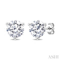1 1/2 Ctw Round Cut Diamond Martini Stud Earrings in 14K White Gold