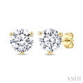 1 1/4 Ctw Round Cut Diamond Martini Stud Earrings in 14K Yellow Gold