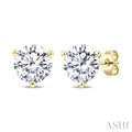 1 1/2 Ctw Round Cut Diamond Martini Stud Earrings in 14K Yellow Gold