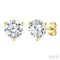 2 Ctw Round Cut Diamond Martini Stud Earrings in 14K Yellow Gold