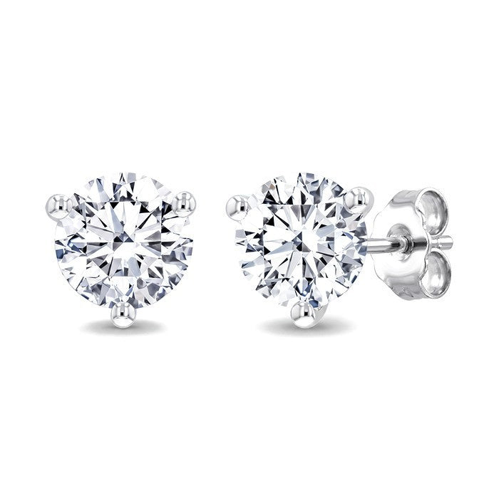 1 Ctw Round Cut Diamond Martini Stud Earrings in 14K White Gold