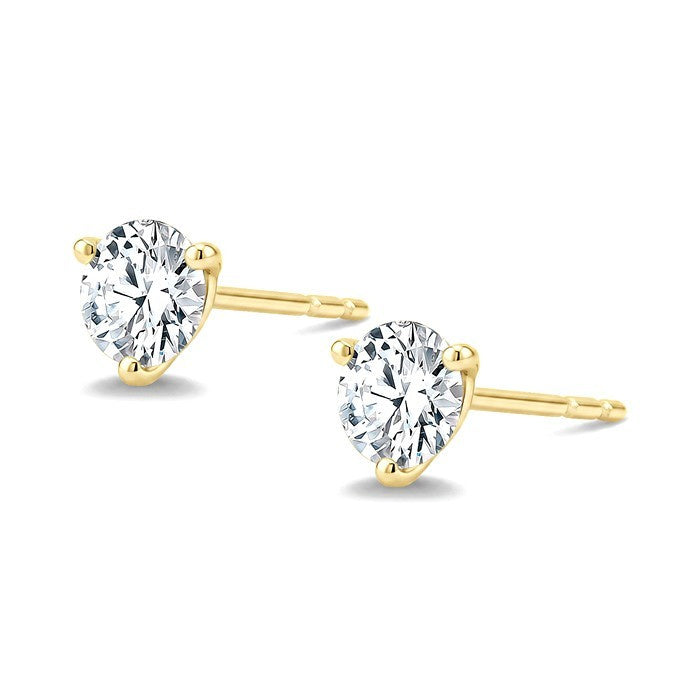 1 Ctw Round Cut Diamond Martini Stud Earrings in 14K Yellow Gold