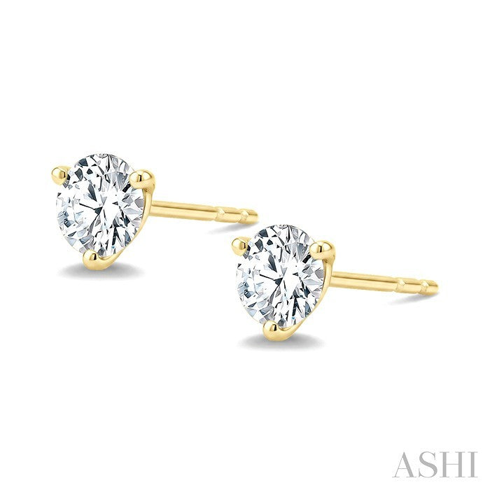 1 Ctw Round Cut Diamond Martini Stud Earrings in 14K Yellow Gold