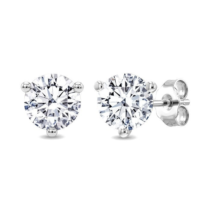 3/4 Ctw Round Cut Diamond Martini Stud Earrings in 14K White Gold