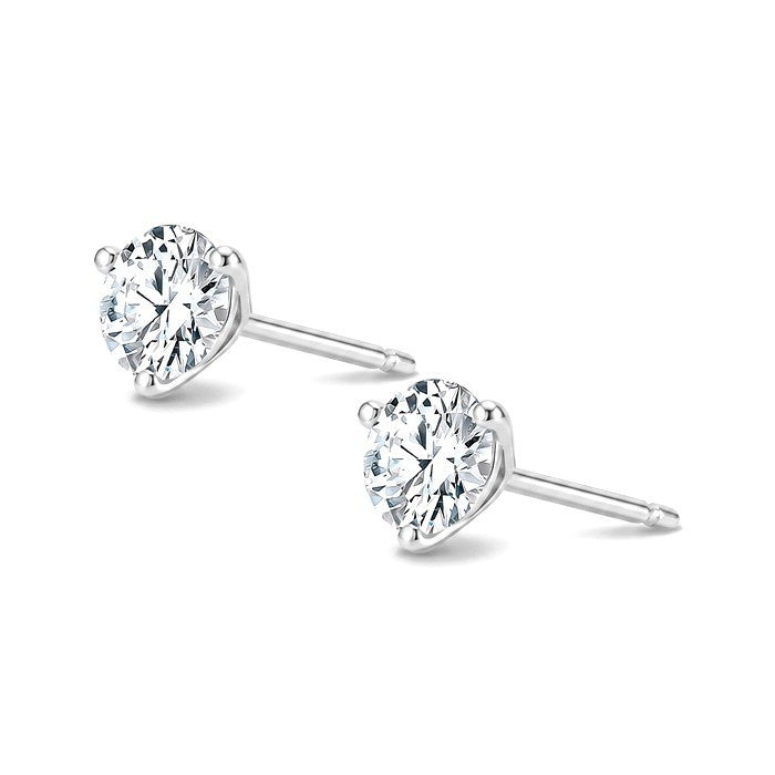 3/4 Ctw Round Cut Diamond Martini Stud Earrings in 14K White Gold