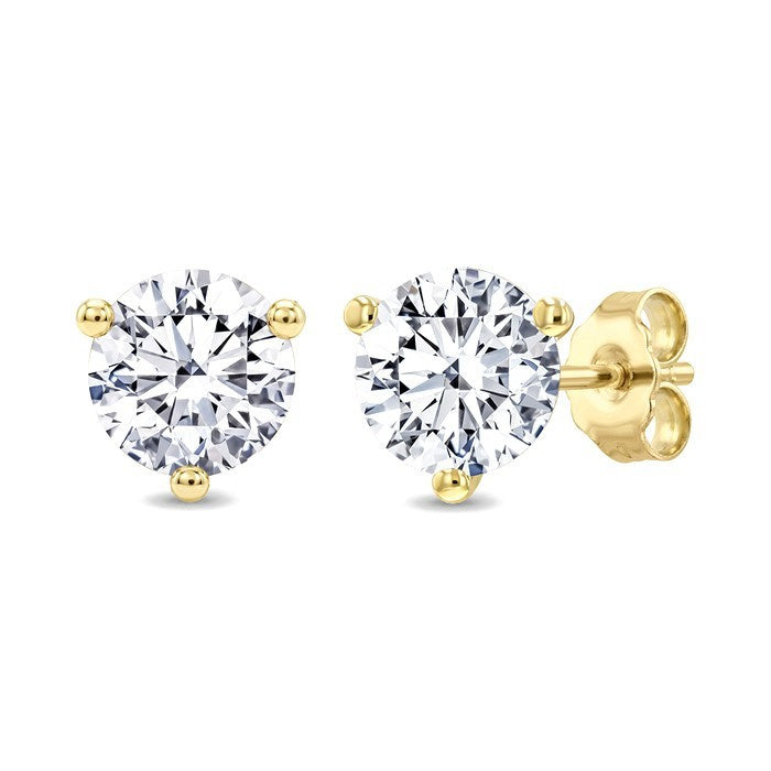 3/4 Ctw Round Cut Diamond Martini Stud Earrings in 14K Yellow Gold