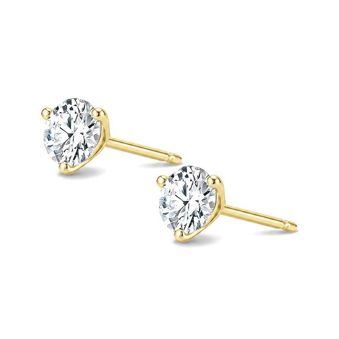 3/4 Ctw Round Cut Diamond Martini Stud Earrings in 14K Yellow Gold