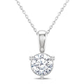 3/4 Ctw Round Cut Diamond Martini Solitaire Pendant With Chain in 14K White Gold