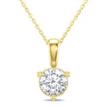 3/4 Ctw Round Cut Diamond Martini Solitaire Pendant With Chain in 14K Yellow Gold