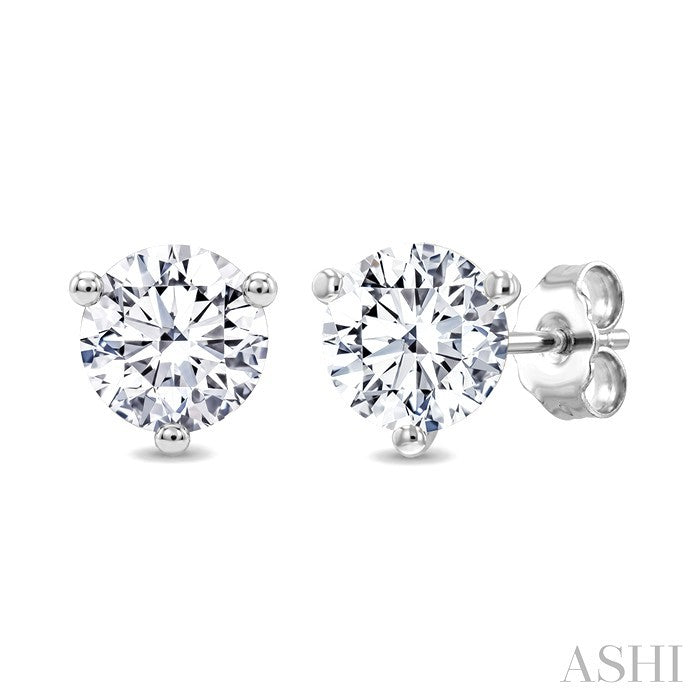 3/4 Ctw Round Cut Diamond Martini Stud Earrings in 14K White Gold