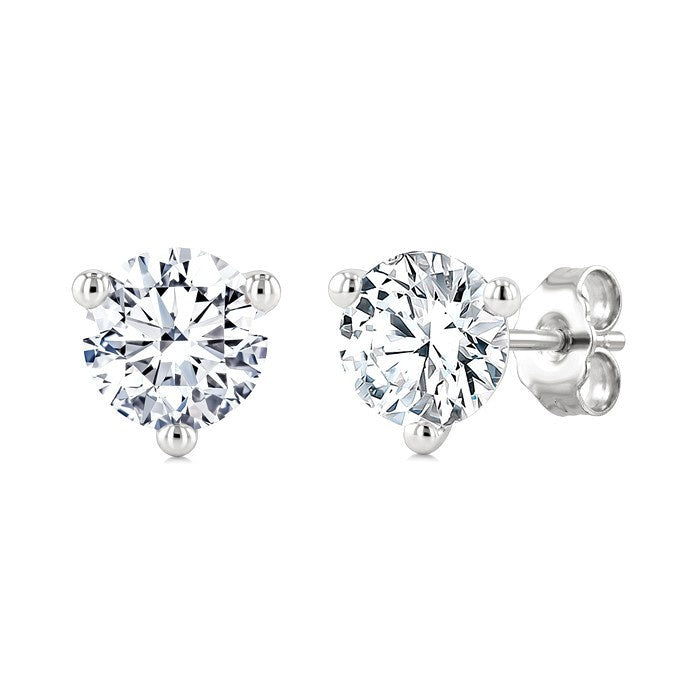 5/8 Ctw Round Cut Diamond Martini Stud Earrings in 14K White Gold