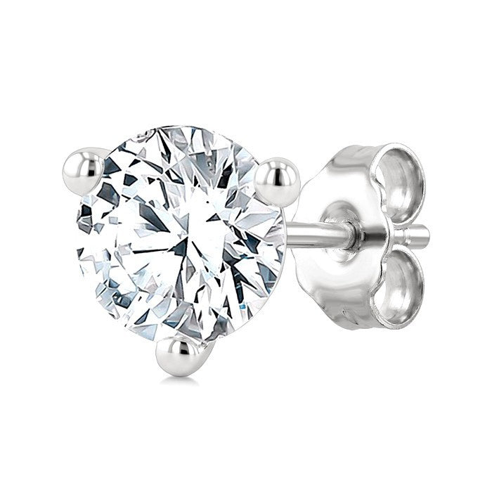5/8 Ctw Round Cut Diamond Martini Stud Earrings in 14K White Gold