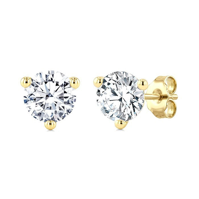 5/8 Ctw Round Cut Diamond Martini Stud Earrings in 14K Yellow Gold