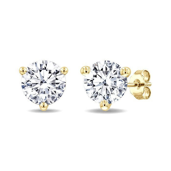 1/2 Ctw Round Cut Diamond Martini Stud Earrings in 14K Yellow Gold