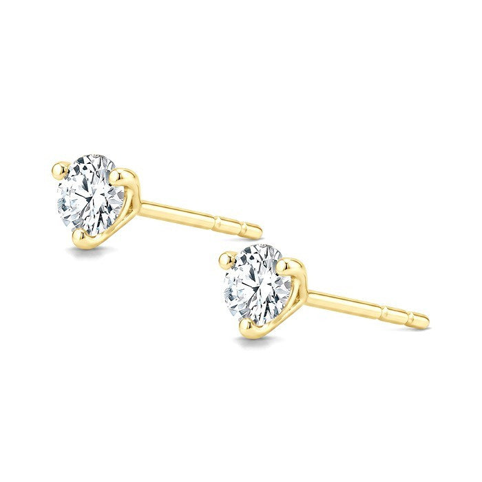 1/2 Ctw Round Cut Diamond Martini Stud Earrings in 14K Yellow Gold