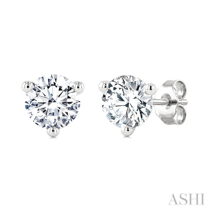 5/8 Ctw Round Cut Diamond Martini Stud Earrings in 14K White Gold