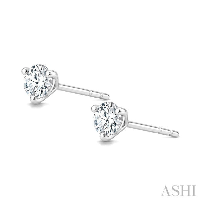 1/2 Ctw Round Cut Diamond Martini Stud Earrings in 14K White Gold